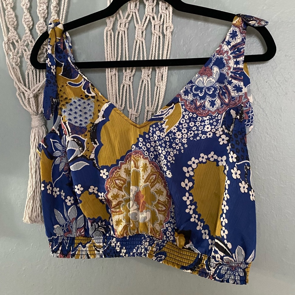 Free People Tie Strap Blouse